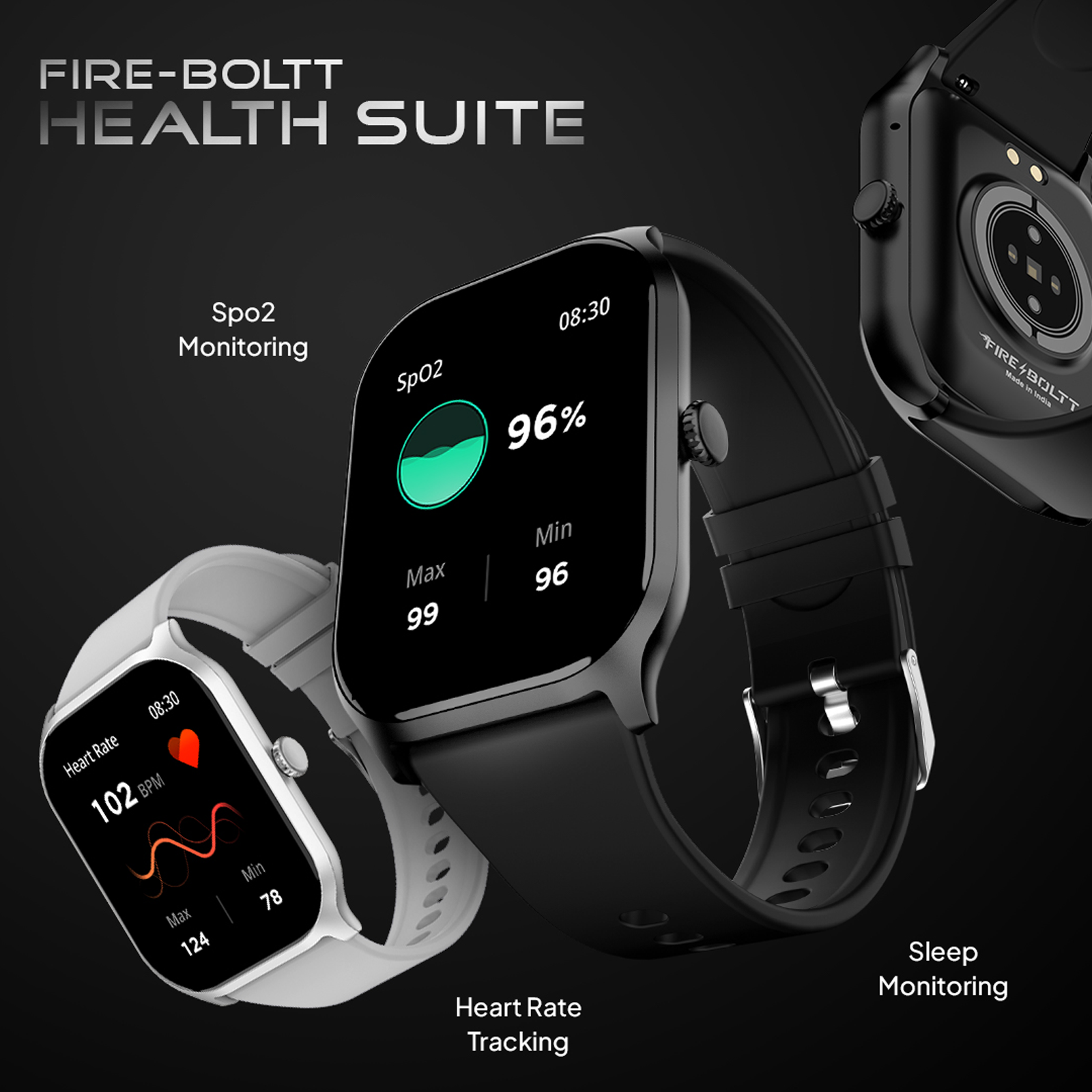 Buy Fire Boltt Hunter Smartwatch with Bluetooth Calling 51.05mm TFT Display IP67 Water Resistant Black Strap Online Croma